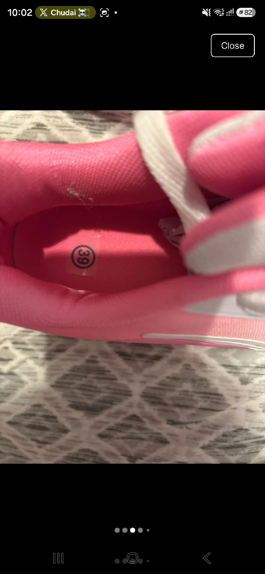 Nike Pink and White Trainers, Nike, 6, New condition — preloved on SilentSale®