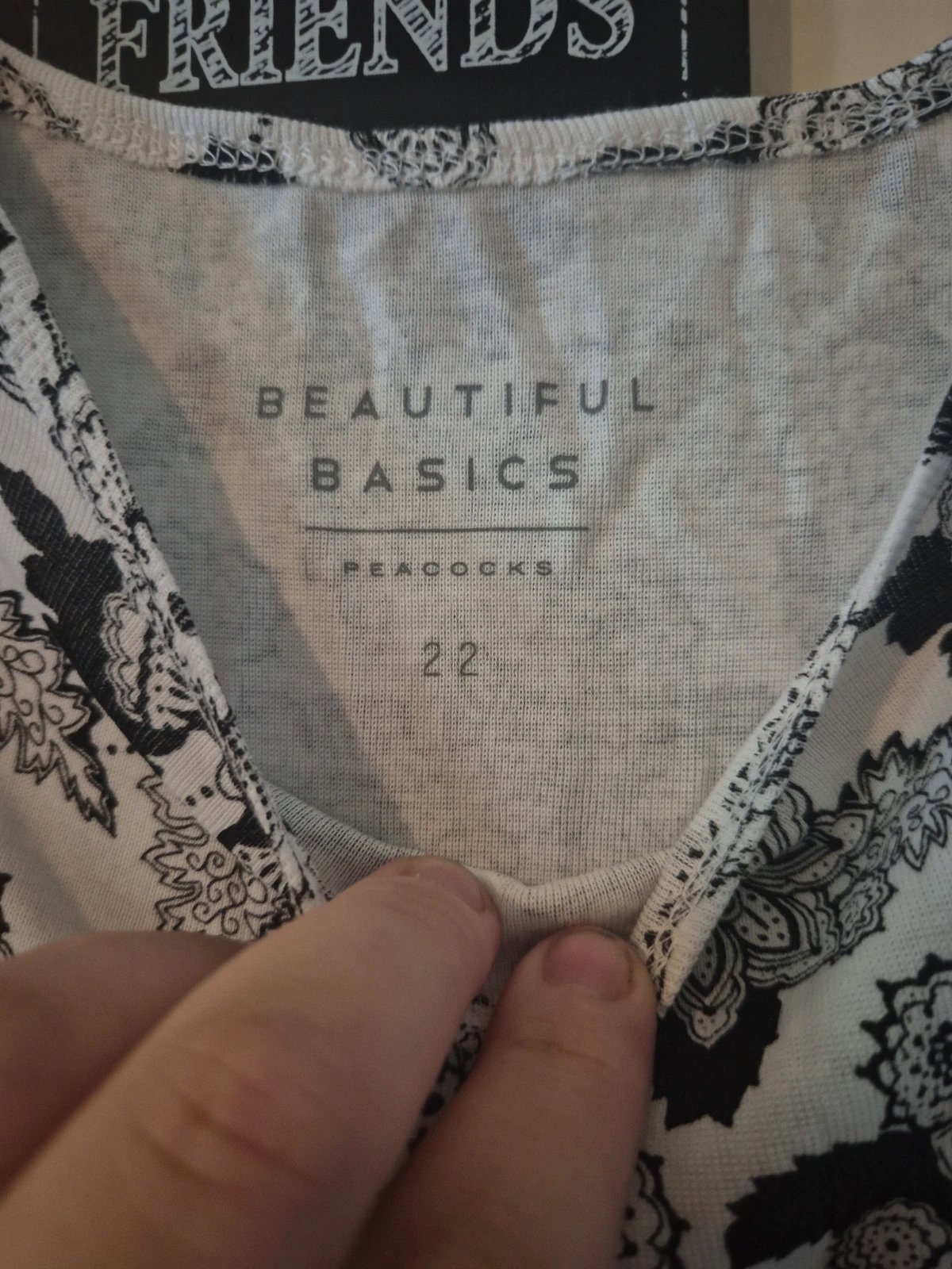 Black & white vest top, Peacocks, XL / UK 20-22, Excellent condition — preloved on SilentSale®