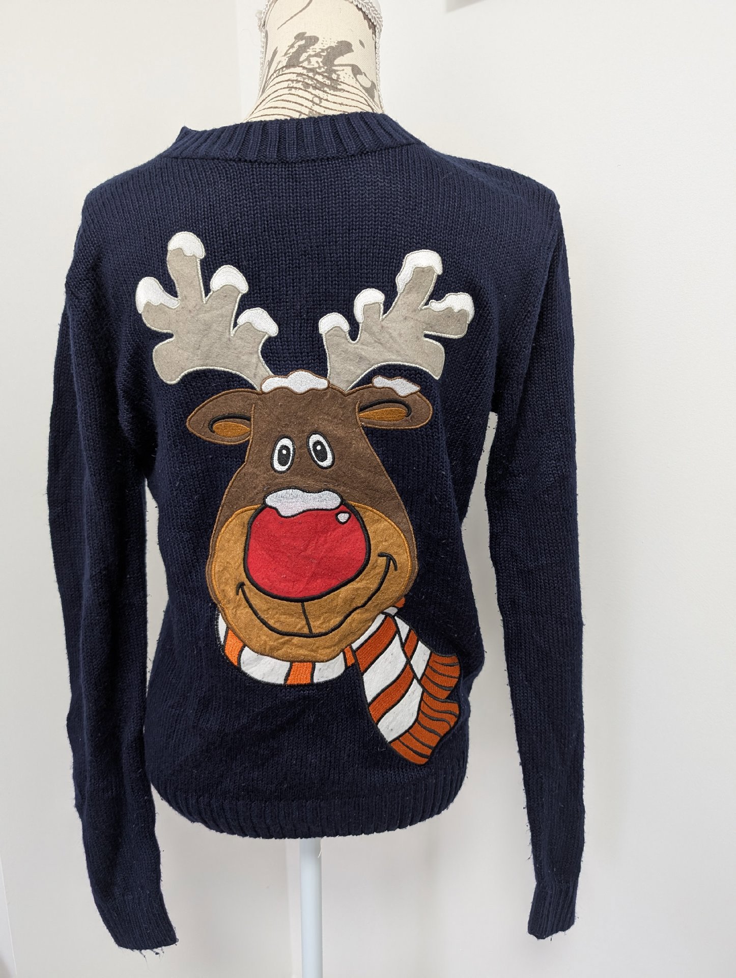 Funky Christmas Jumpers Navy Reindeer Christmas Jumper – XS, Funky Christmas Jumpers, XS, Good condition — preloved on SilentSale®