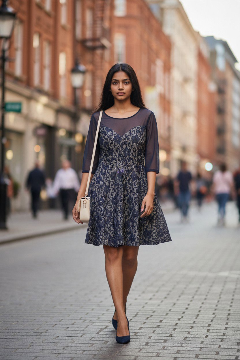 Lovedrobe Navy Blue Lace Dress, Lovedrobe, XXXL, New condition — preloved on SilentSale®