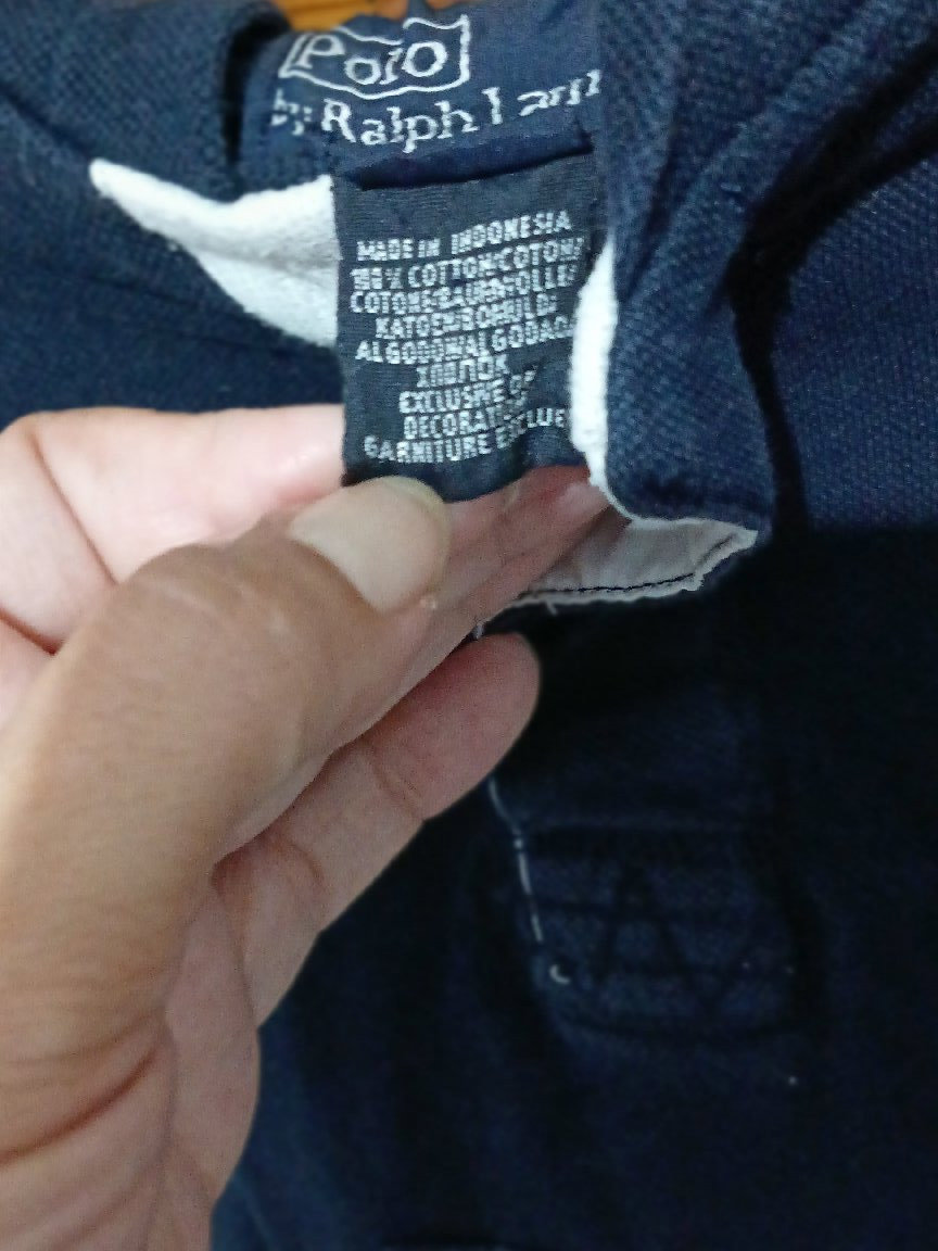 Polo Ralph Lauren Navy Blue Polo Shirt – Size 3/37, Polo Ralph Lauren, 3/37, Good condition — preloved on SilentSale®