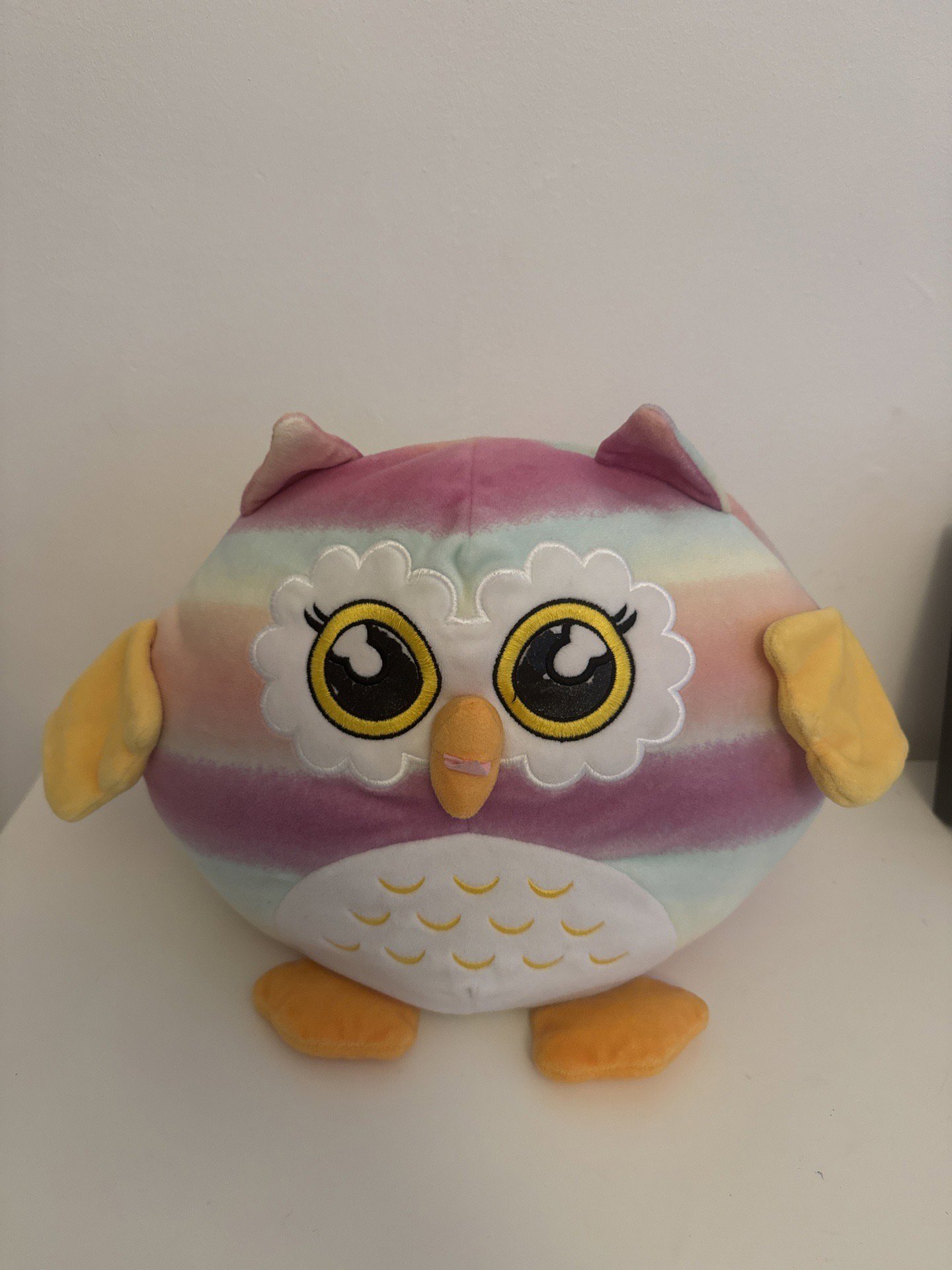 Rainbow Striped Owl Soft Toy Plush, Rainbow, One Size, Excellent condition — preloved on SilentSale®