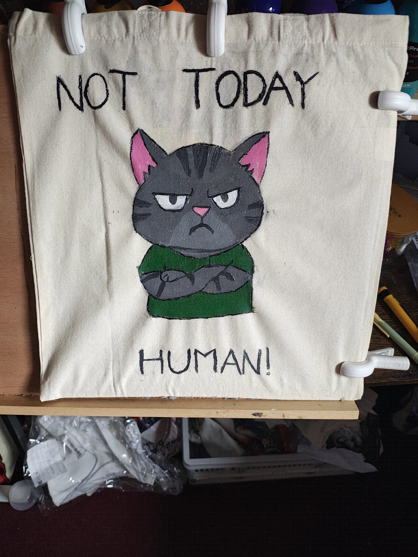 Grumpy cat tote bag , Unbranded, Medium, Excellent condition — preloved on SilentSale®