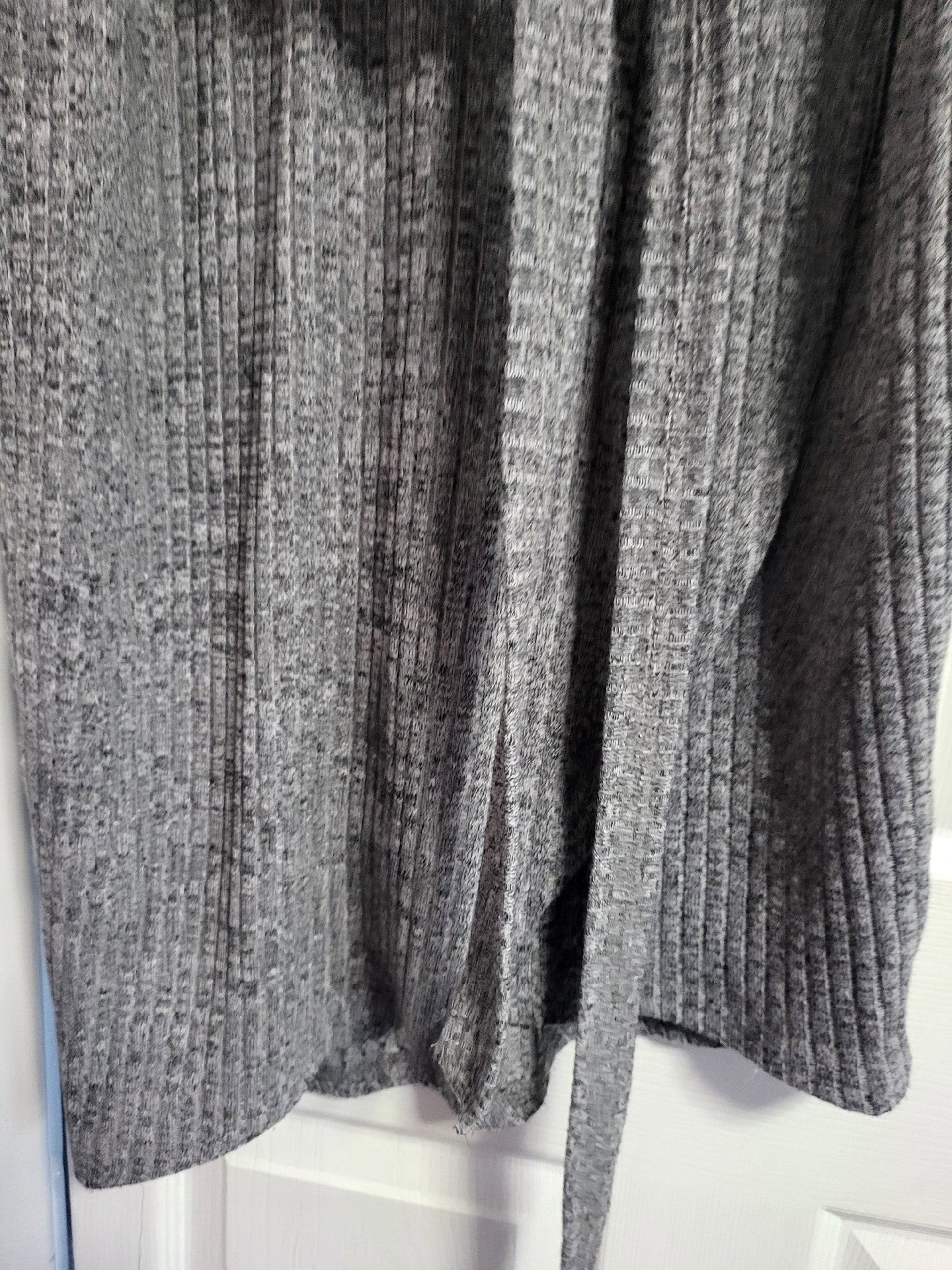 Grey Ribbed Knit Midi Dress with Tie Waist, PrettyLittleThing, 16, Excellent condition — preloved on SilentSale®