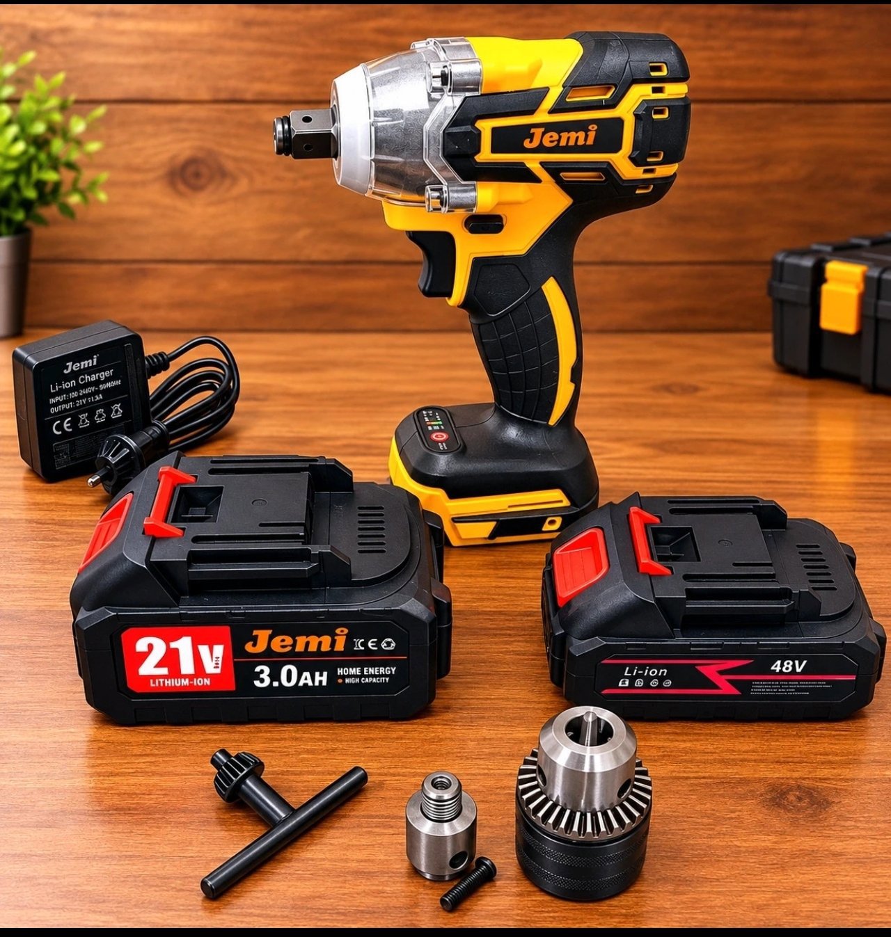 Jemi Cordless Impact Wrench Kit with 21V and 48V Batteries, Jemi, Medium, Excellent condition — preloved on SilentSale®