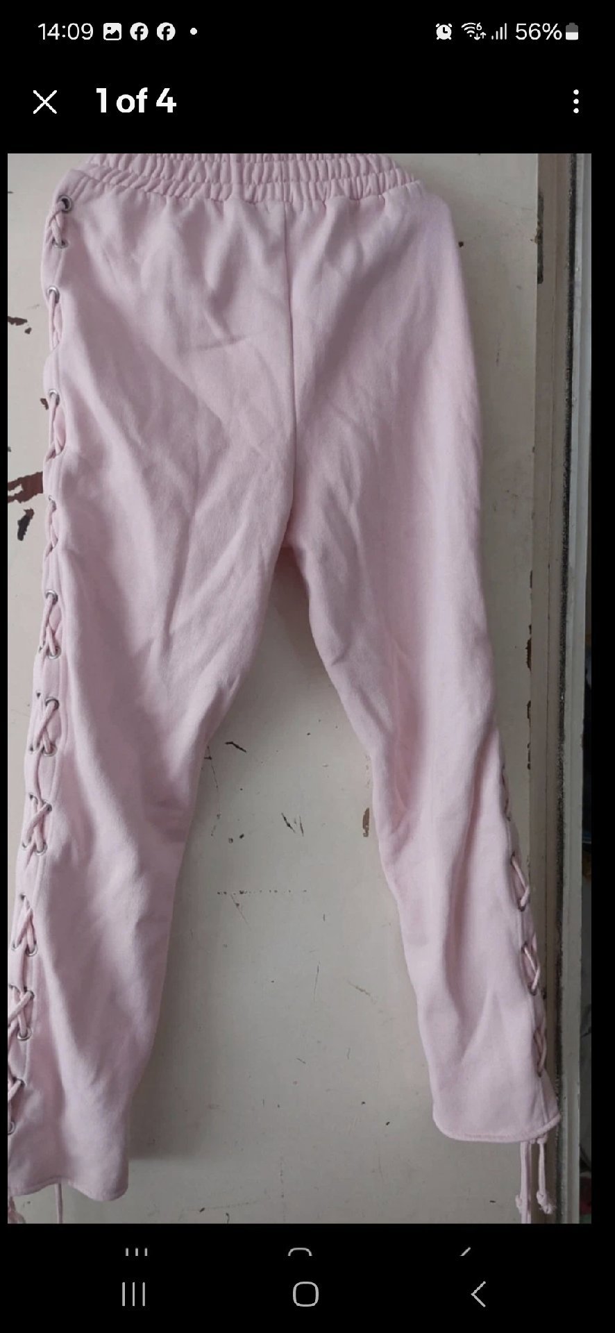 PrettyLittleThing Pink Lace-Up Side Joggers – UK 12, PrettyLittleThing, 12, Excellent condition — preloved on SilentSale®