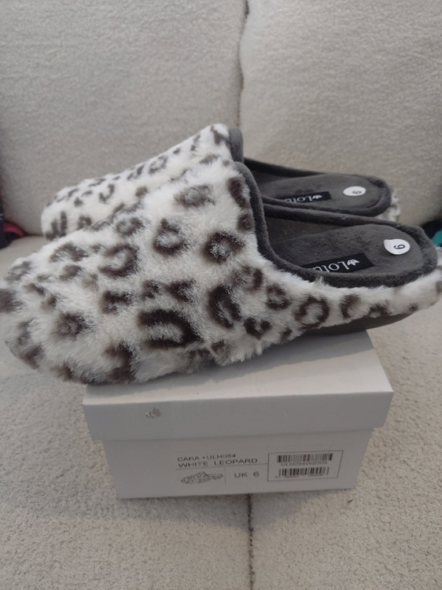 Lotus White Leopard Print Slippers – UK 6, Lotus, 6, New condition — preloved on SilentSale®
