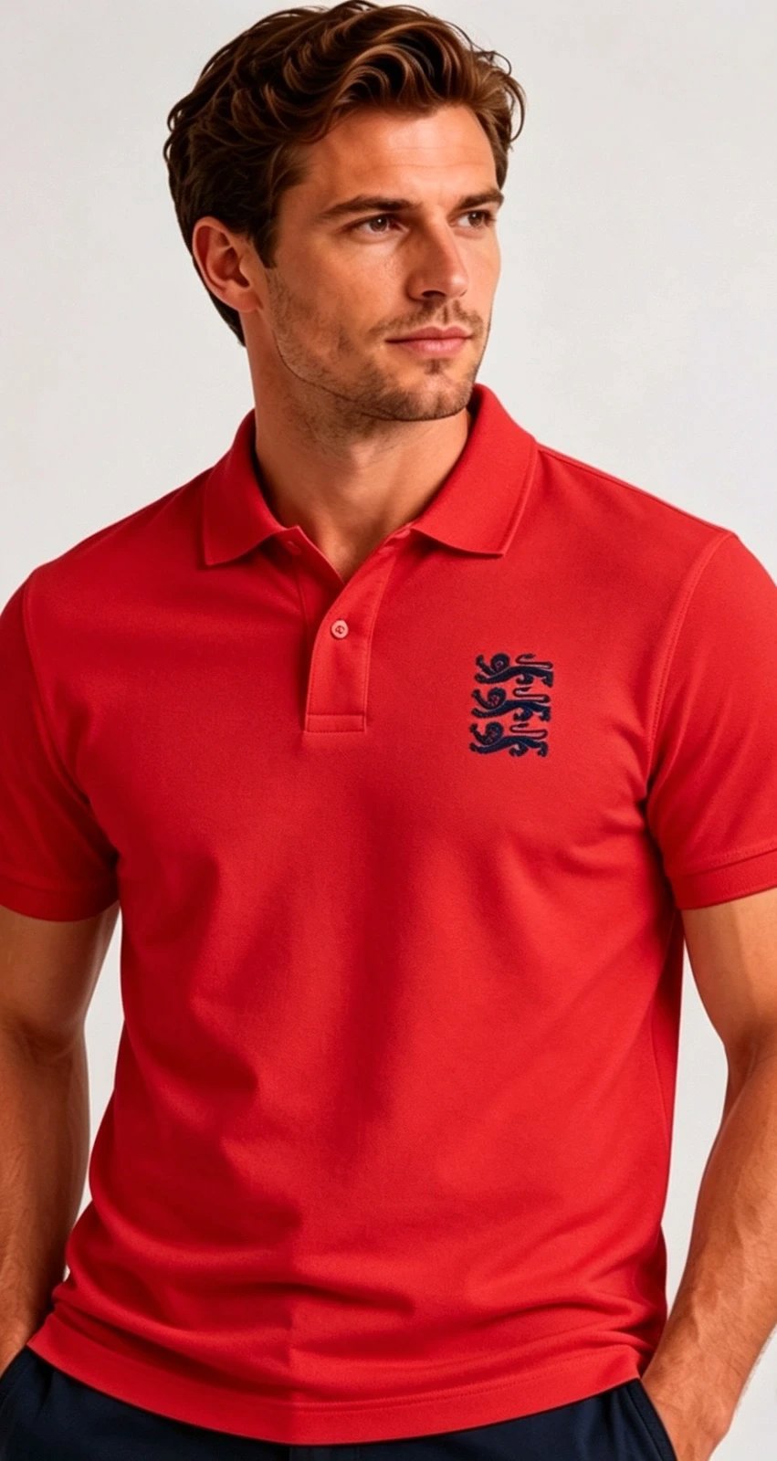 New polo shirts red & blue, 3 lions design, XL, ENGLAND, XL, New condition — preloved on SilentSale®