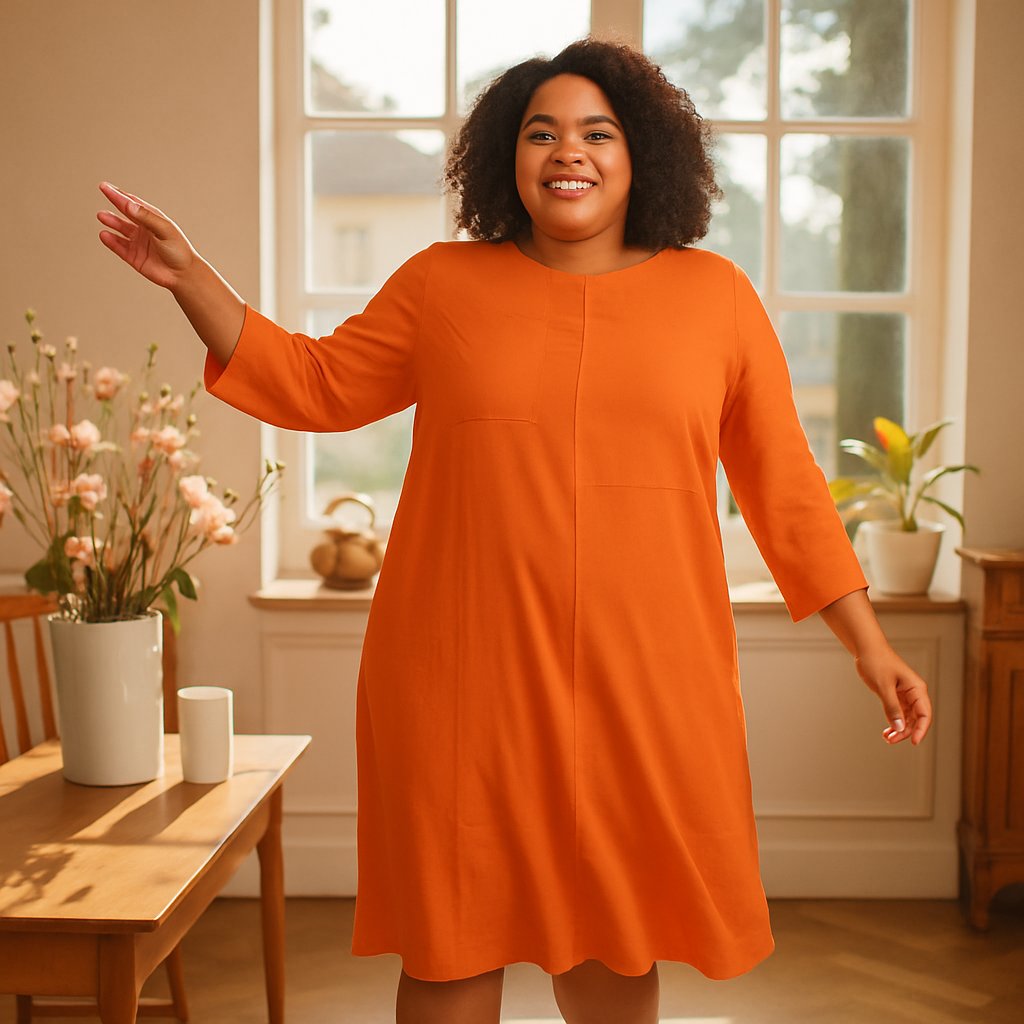 Simply Be Orange Ribbed Shift Dress – Size 24, Simply Be, 24, New condition — preloved on SilentSale®