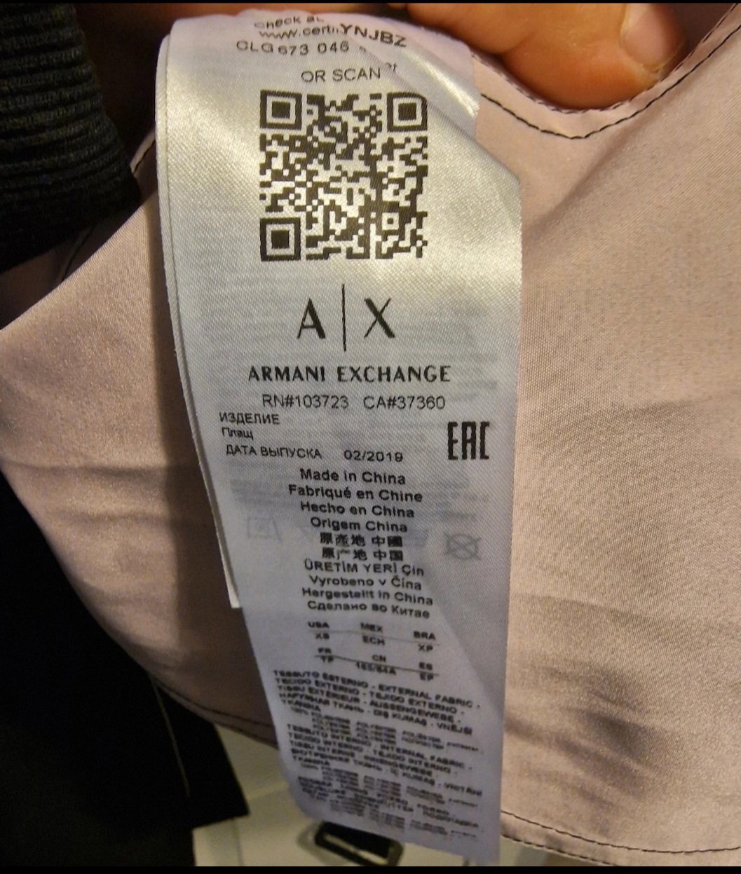 Armani Exchange Black and Pink Trench Coat, Armani, XS, Excellent condition — preloved on SilentSale®