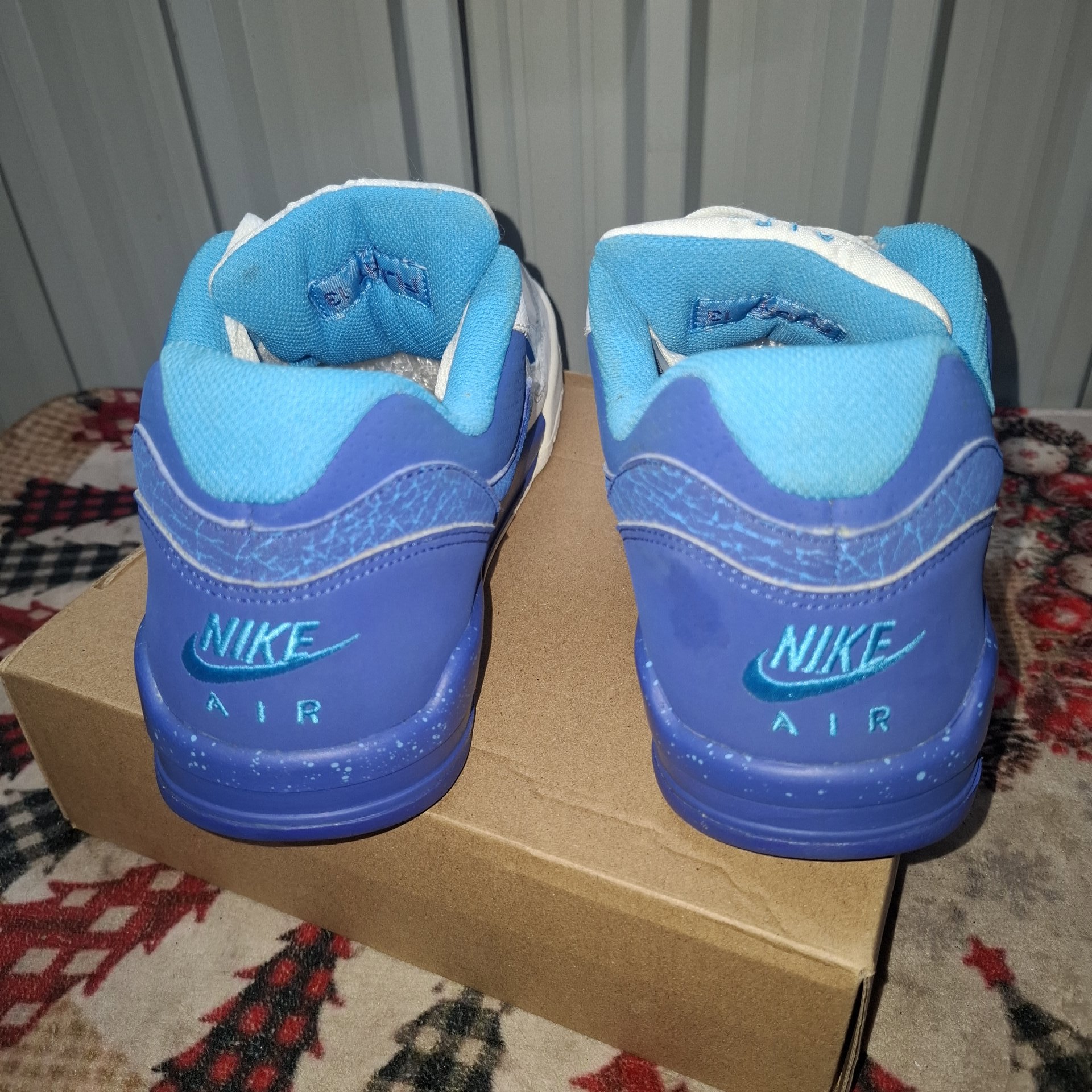 Nike Air Flight 2013 White Blue Trainers UK 8, Nike, 8, Good condition — preloved on SilentSale®