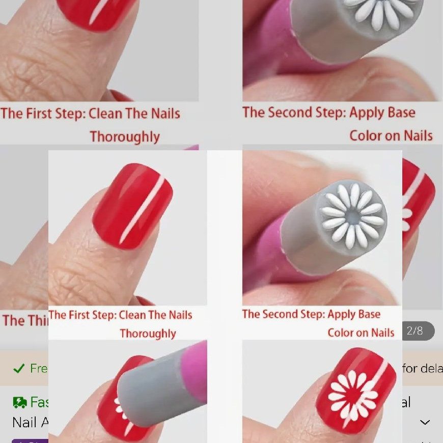 Nail Art Stamp Pen Set with Floral and Heart Designs, Art, One Size, New condition — preloved on SilentSale®