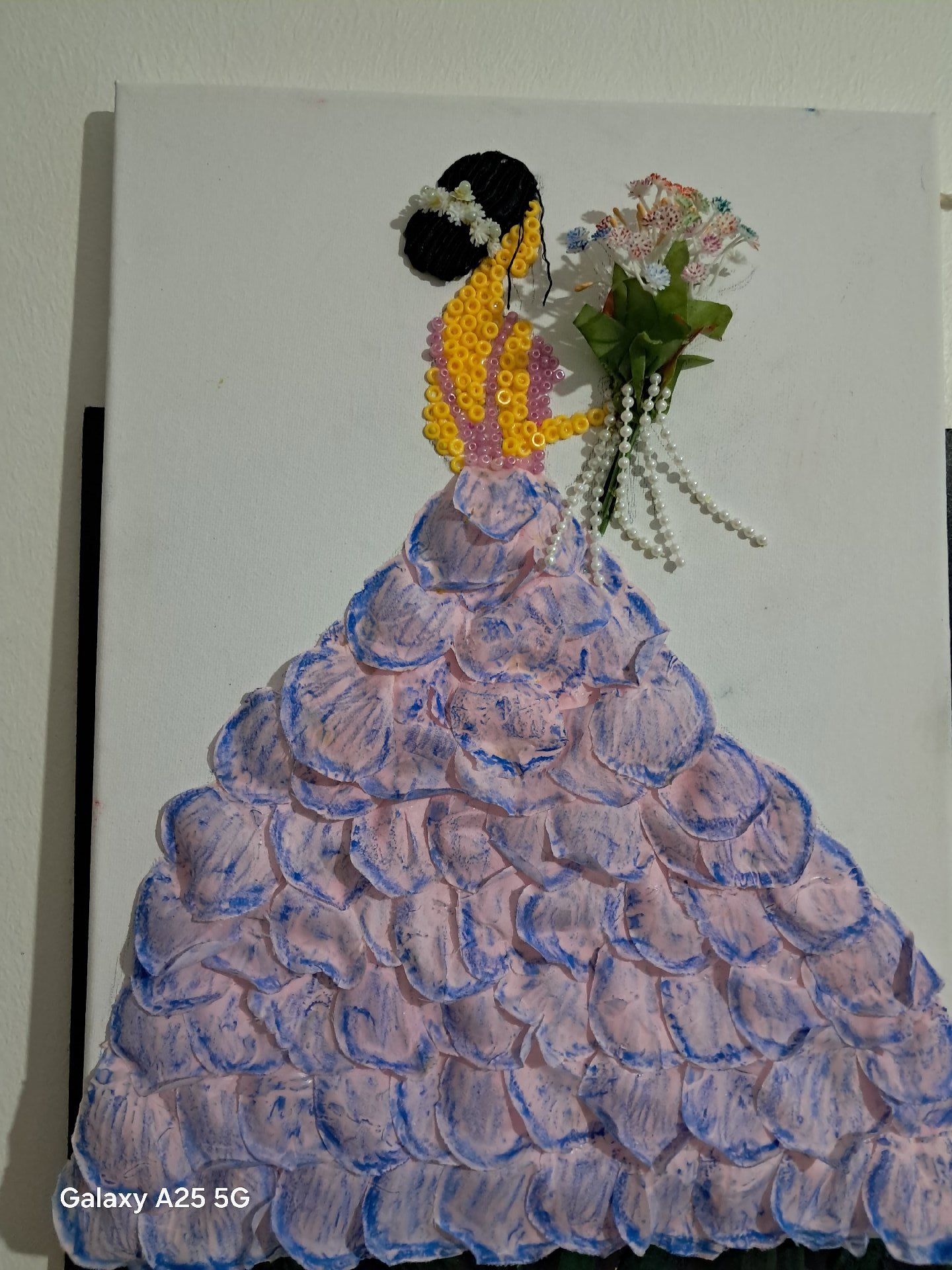 Handmade 3D Mixed Media Wall Art of Woman in Dress, selfmade, One Size, Excellent condition — preloved on SilentSale®