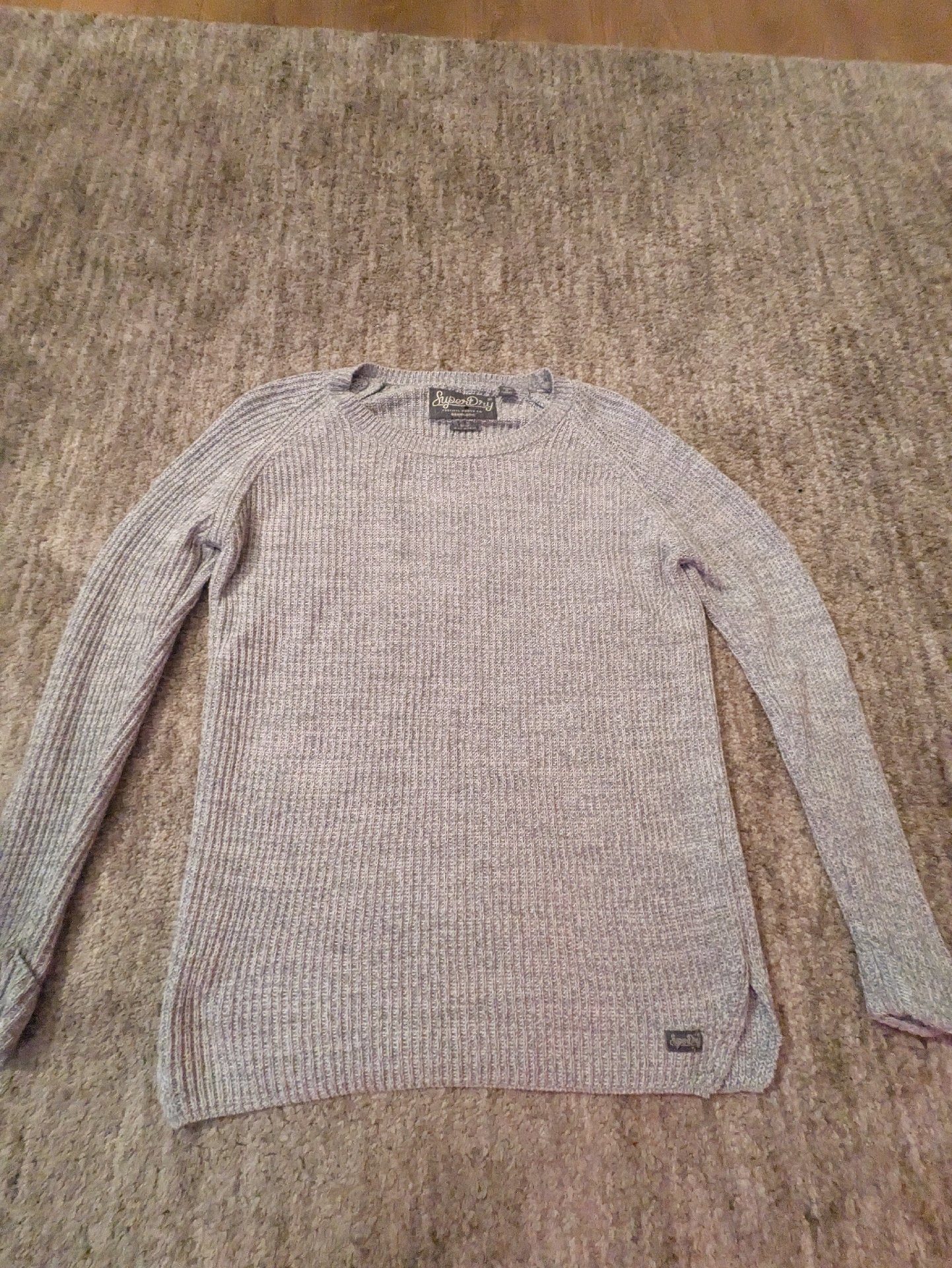 Superdry Grey Ribbed Knit Jumper, Superdry, S, Excellent condition — preloved on SilentSale®