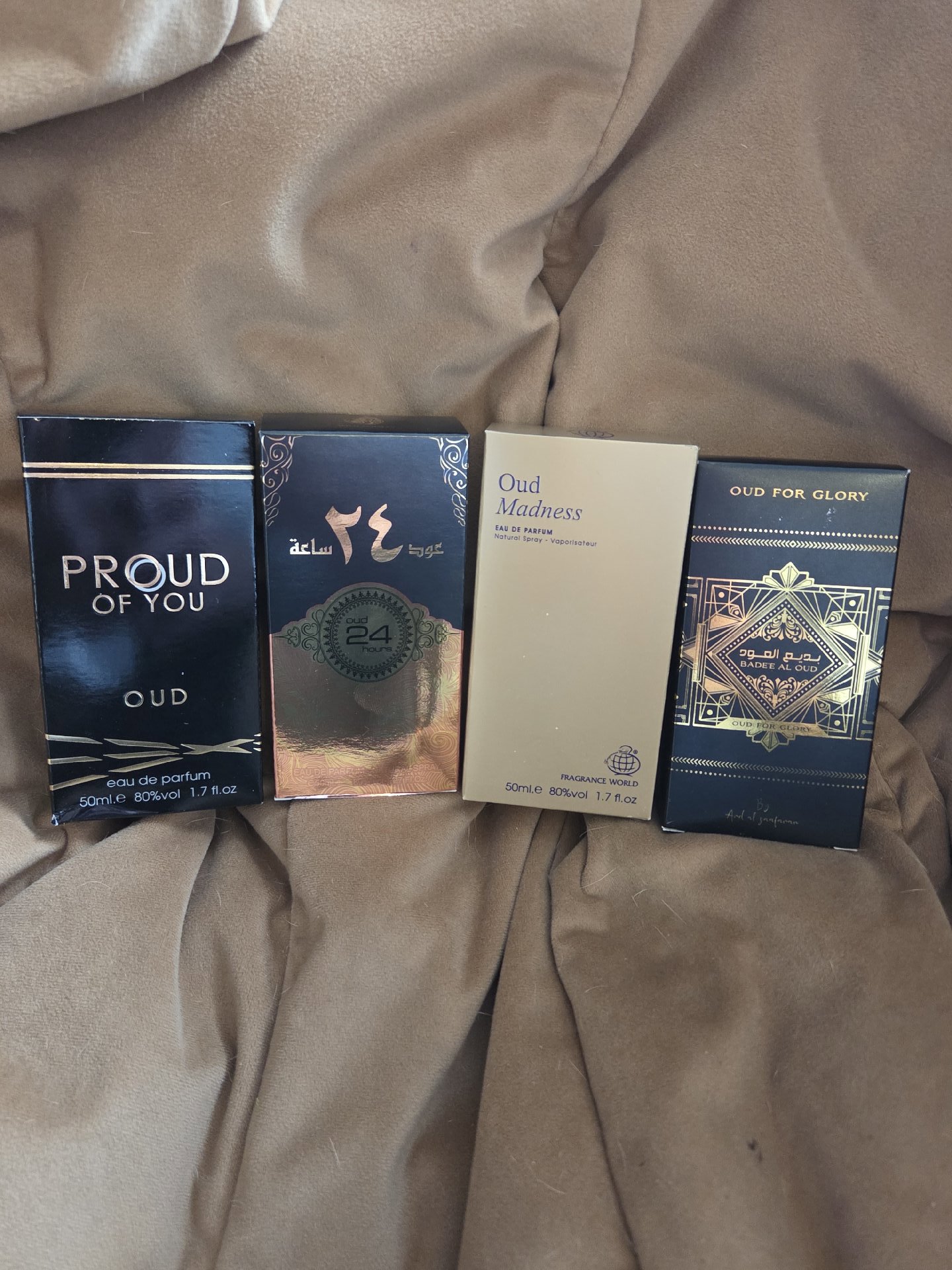 Oud Perfumes Bundle EDP 50ml x 4, Fragrance World, One Size, New condition — preloved on SilentSale®