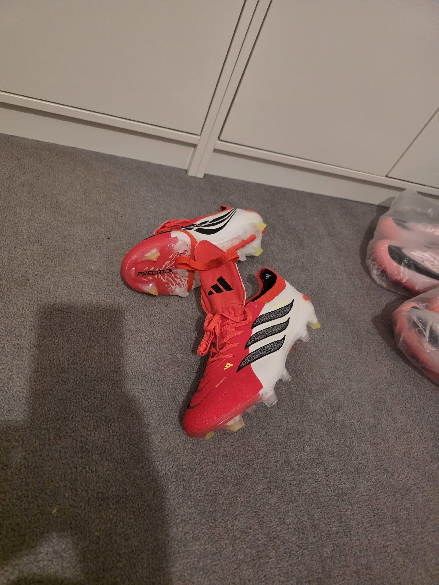 Adidas Predator Football Boots Red White – Size 7.5, Adidas, 7.5, New condition — preloved on SilentSale®