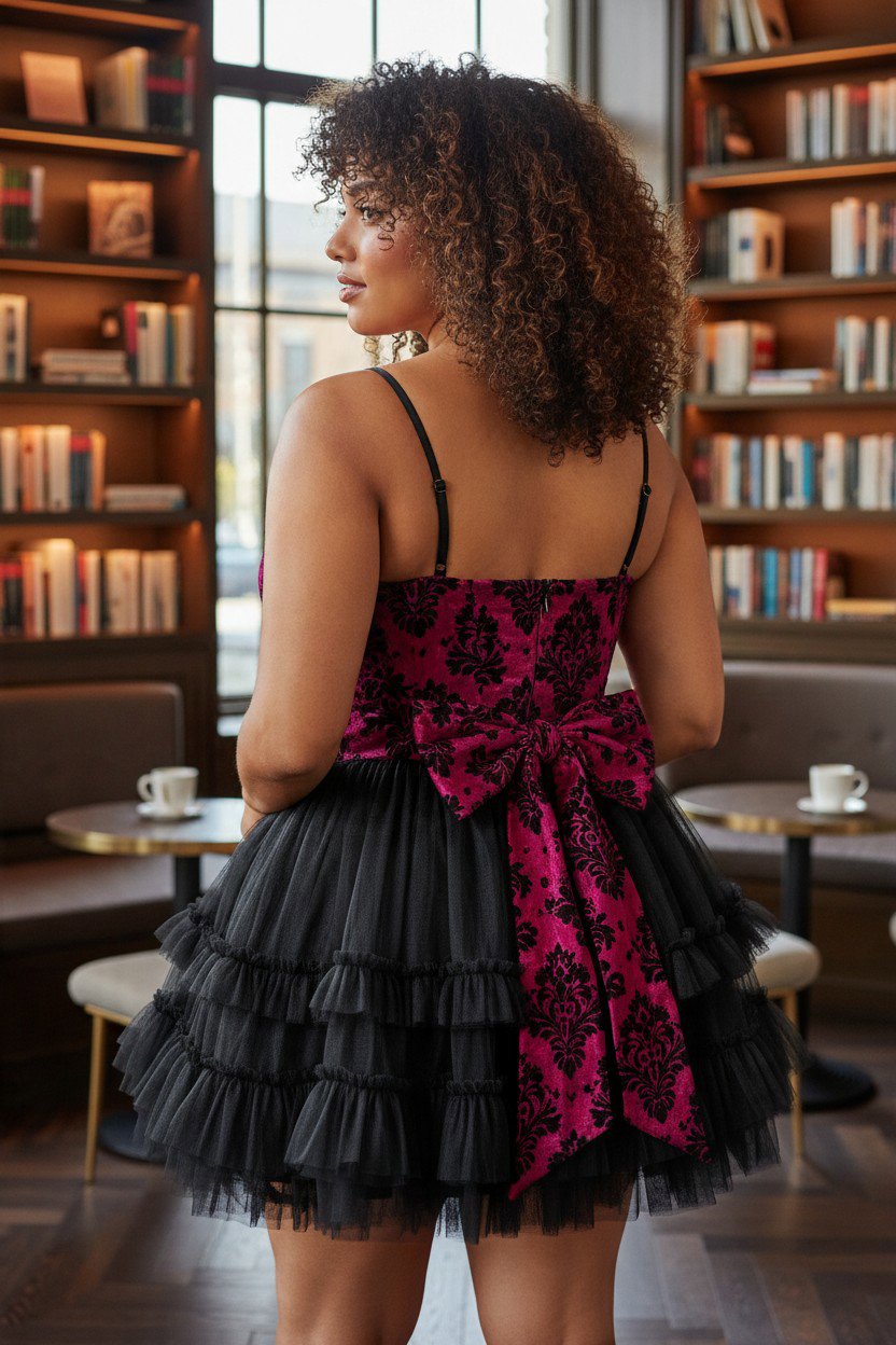 Hell Bunny Red and Black Velvet Tulle Dress – UK 26/28, Hell Bunny, 26, New condition — preloved on SilentSale®