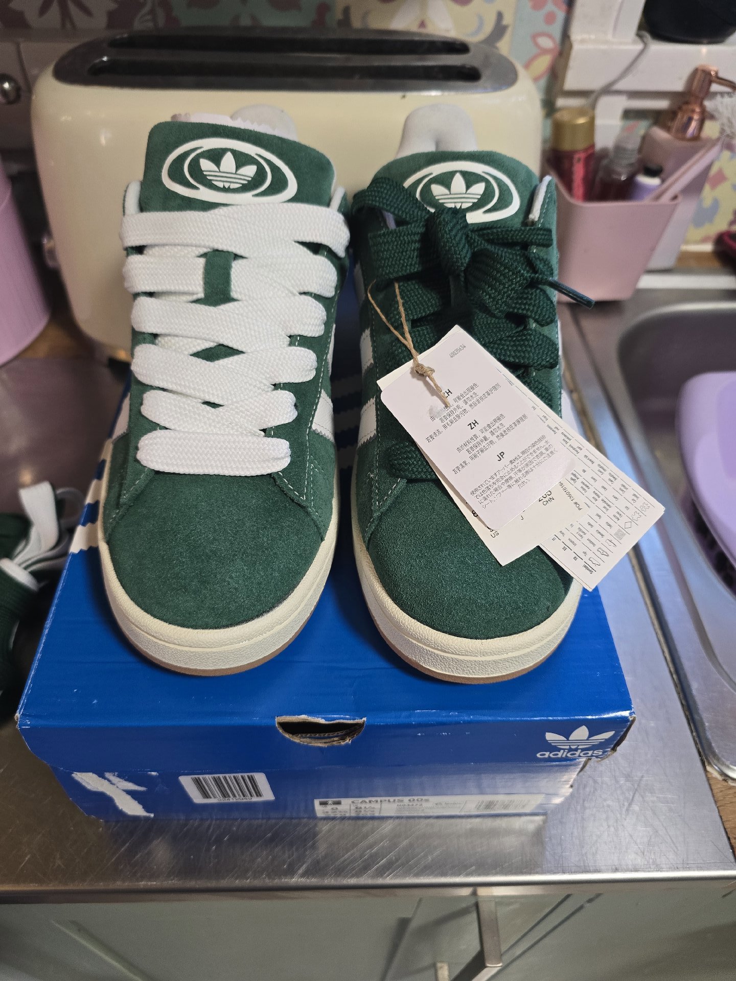 New Adidas Campus Green Suede Trainers – UK 8.5, Adidas, 8.5, New condition — preloved on SilentSale®