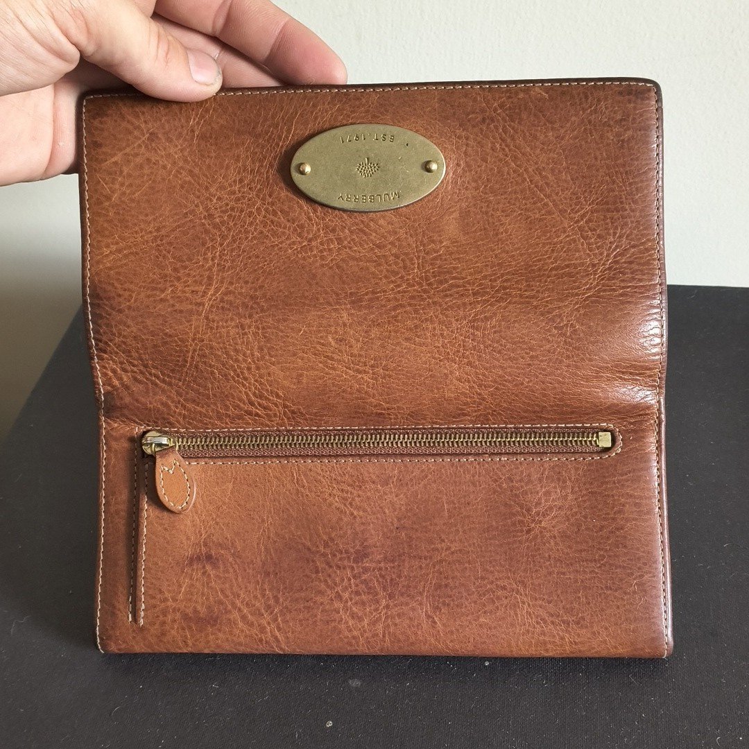 Mulberry Brown Leather Wallet, Mulberry, Medium, Excellent condition — preloved on SilentSale®