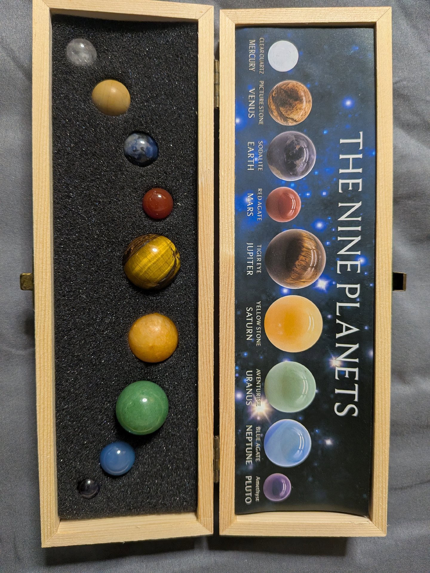The Nine Planets Decorative Stone Set in Wooden Box, Unbranded, Small, Like New condition — preloved on SilentSale®
