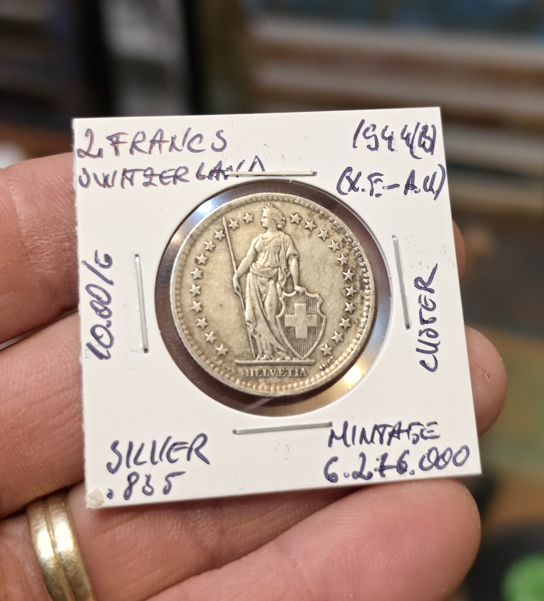 Lot Of 2 Switzerland Silver835 2 Francs 1948 And 1944 In XF /AU Condition, Unbranded, One Size, Like New condition — preloved on SilentSale®