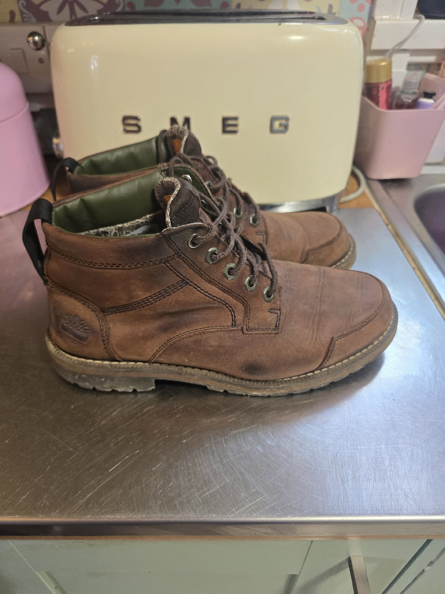 Timberland Brown Leather Lace-Up Boots – UK 8, Timberland, 8, Good condition — preloved on SilentSale®