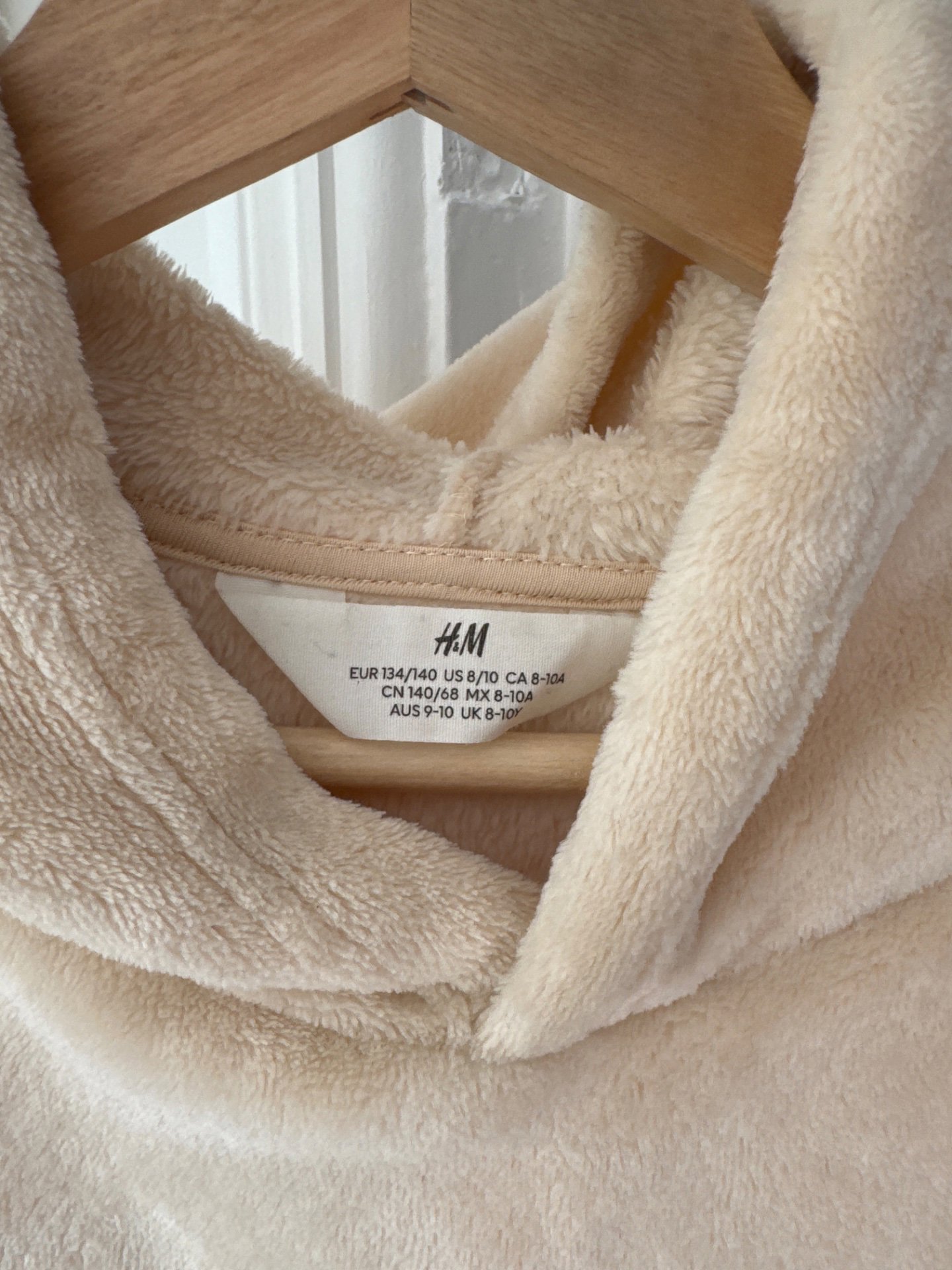 Beige Teddy Bear Pocket Hoodie, H&M, UK 8-10, Excellent condition — preloved on SilentSale®
