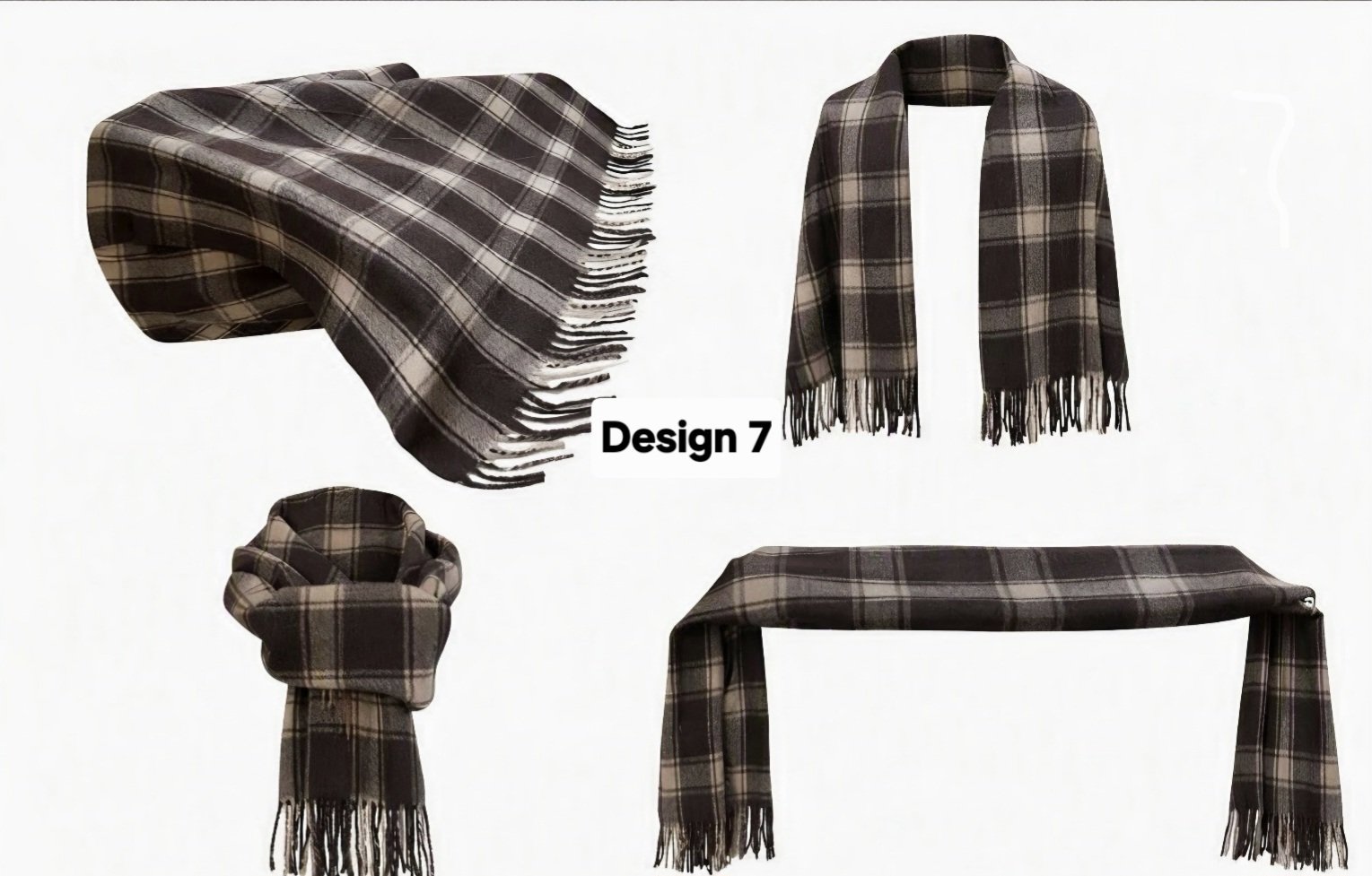 Cashmere Patterned Scarf with Fringe Edges, Unbranded, One Size, New condition — preloved on SilentSale®