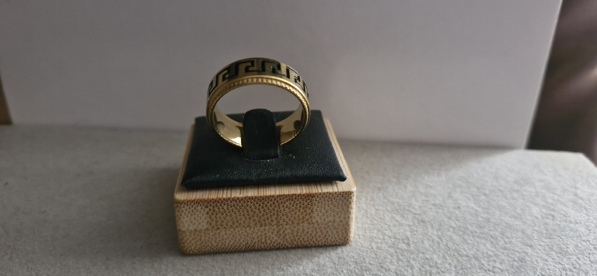 Gold Tone Greek Key Pattern Ring 19mm, Gold Tone, One Size, New condition — preloved on SilentSale®