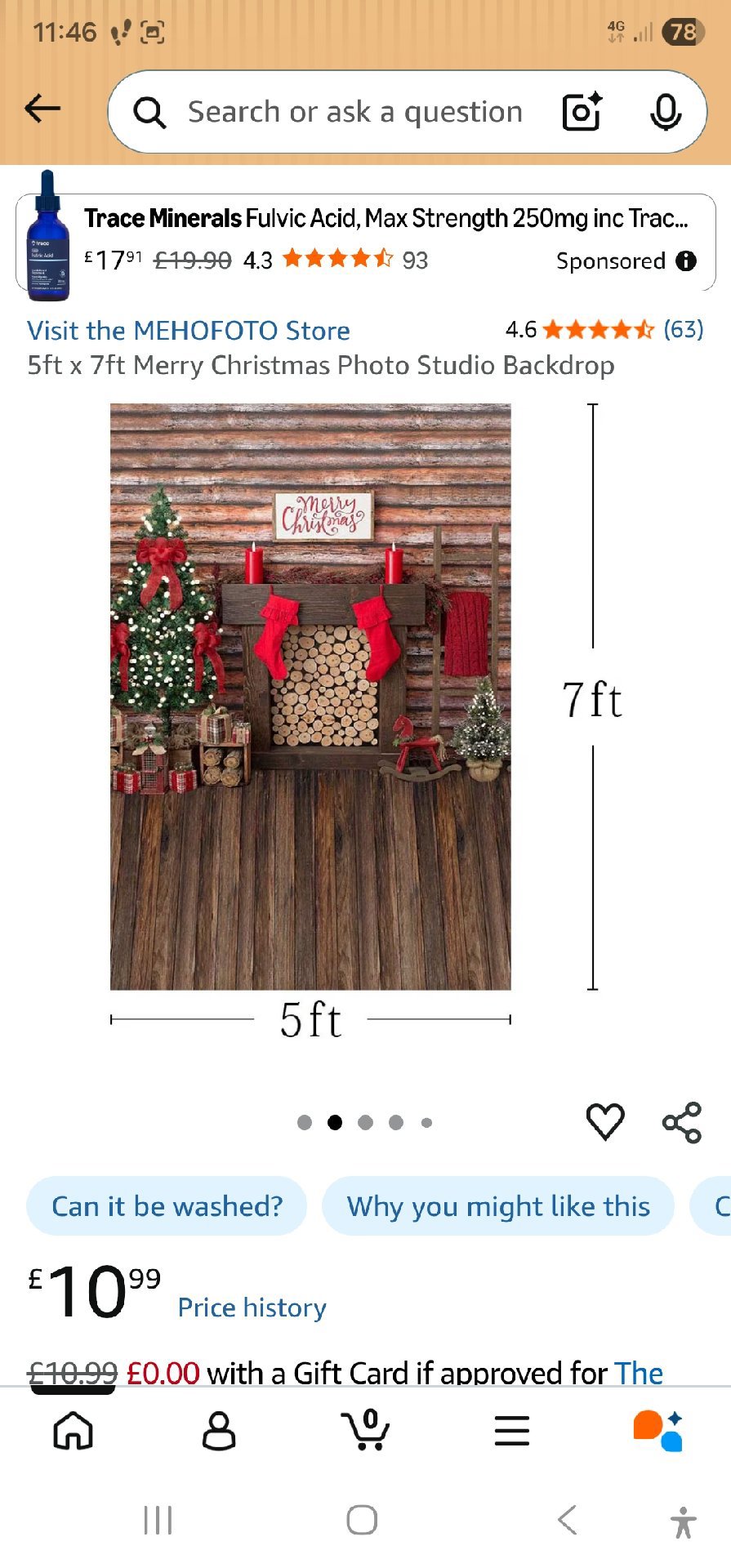 Merry Christmas  Backdrop 5ft x 7ft, Amazon, Extra Large, New condition — preloved on SilentSale®