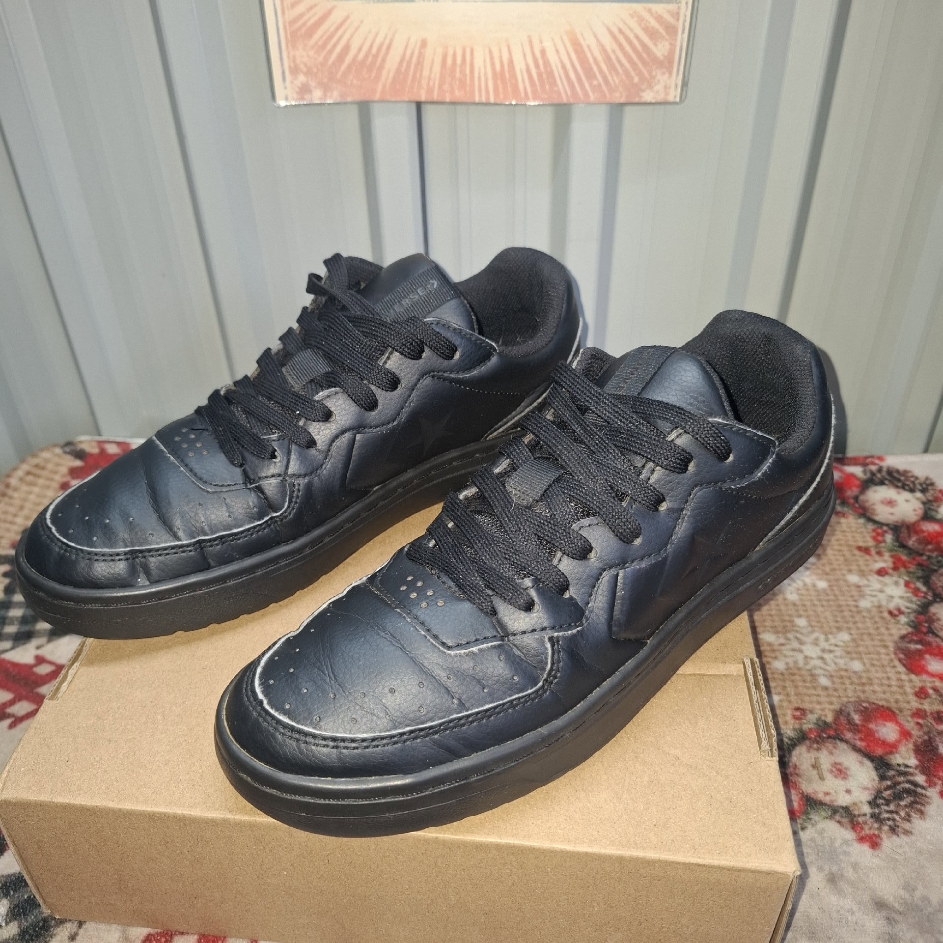 Converse Black Leather Trainers, Converse, 6, Excellent condition — preloved on SilentSale®