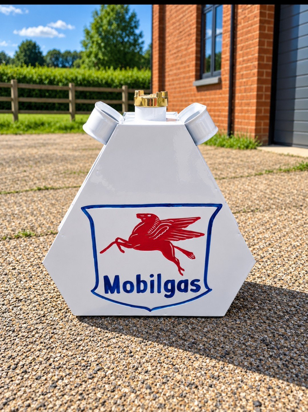 New Reproduction Hexagon Mobilgas Metal Petrol Can – Garage, Mancave Decor, Mobilgas, Large, New condition — preloved on SilentSale®