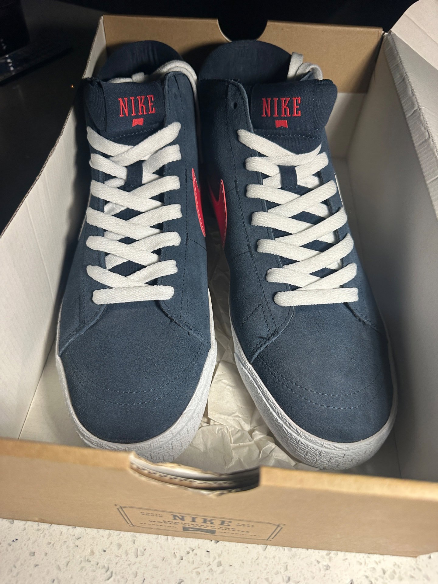 Nike Blue Suede High-Top Trainers – UK 9.5, Nike, 9.5, Excellent condition — preloved on SilentSale®