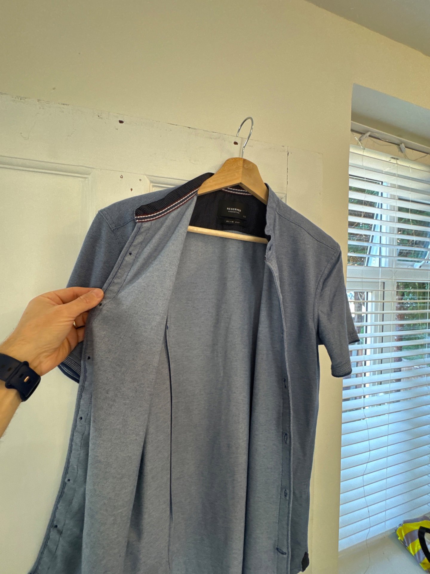 Men's Blue Short Sleeve Button-Up Shirt, Reserved, XS, Excellent condition — preloved on SilentSale®