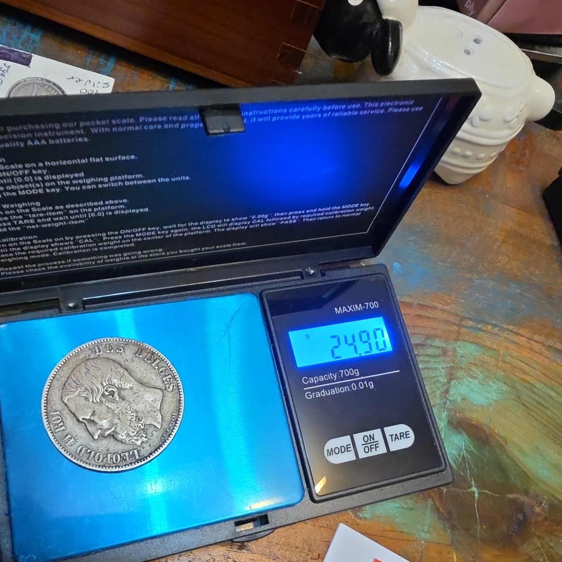 Belgium 5 Francs 1873 Leopold II Silver Coin In Very Fine/low EX Condition, Unbranded, Paperback, Excellent condition — preloved on SilentSale®