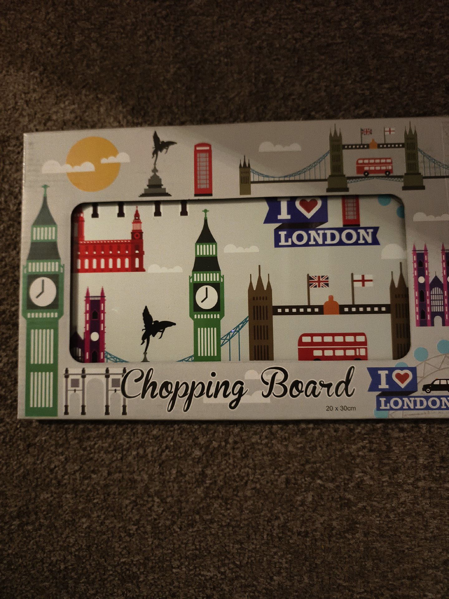 I Love London Decorative Chopping Board 20x30cm, London, 20 x 30 cm, New condition — preloved on SilentSale®