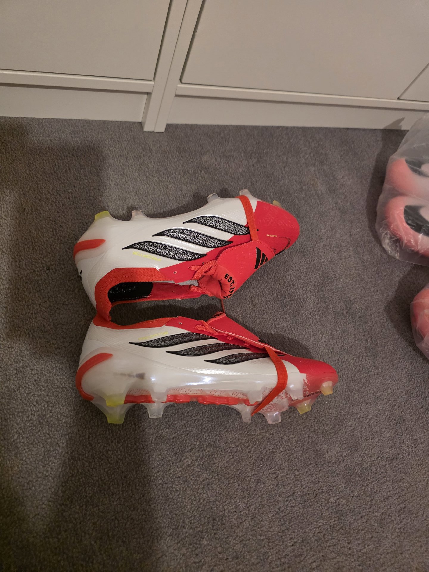 Adidas Predator Football Boots Red White – Size 7.5, Adidas, 7.5, New condition — preloved on SilentSale®