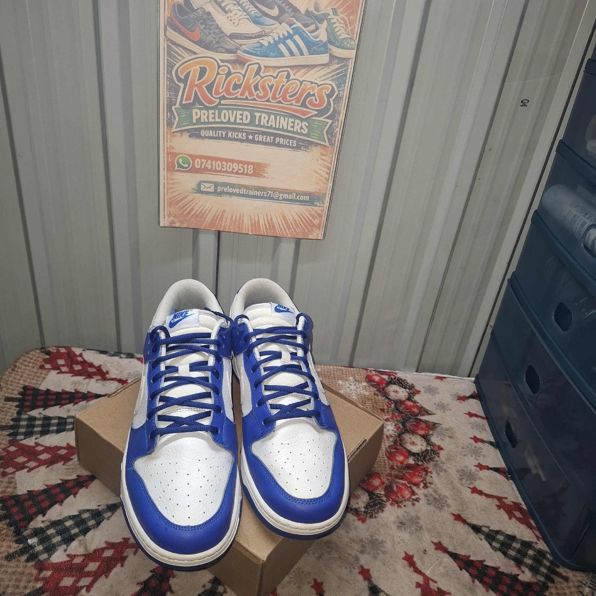 Nike Dunk Low Trainers - Blue/White, UK 11.5, Nike, 11.5, Good condition — preloved on SilentSale®