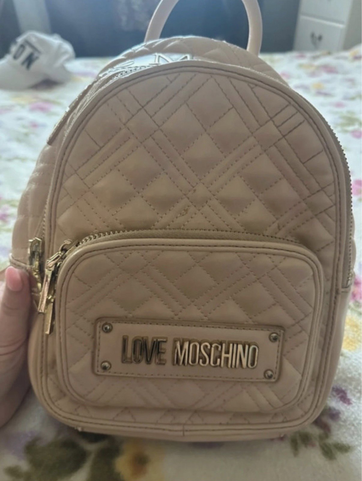 Love Moschino Beige Quilted Mini Backpack, Love Moschino, One Size, Excellent condition — preloved on SilentSale®