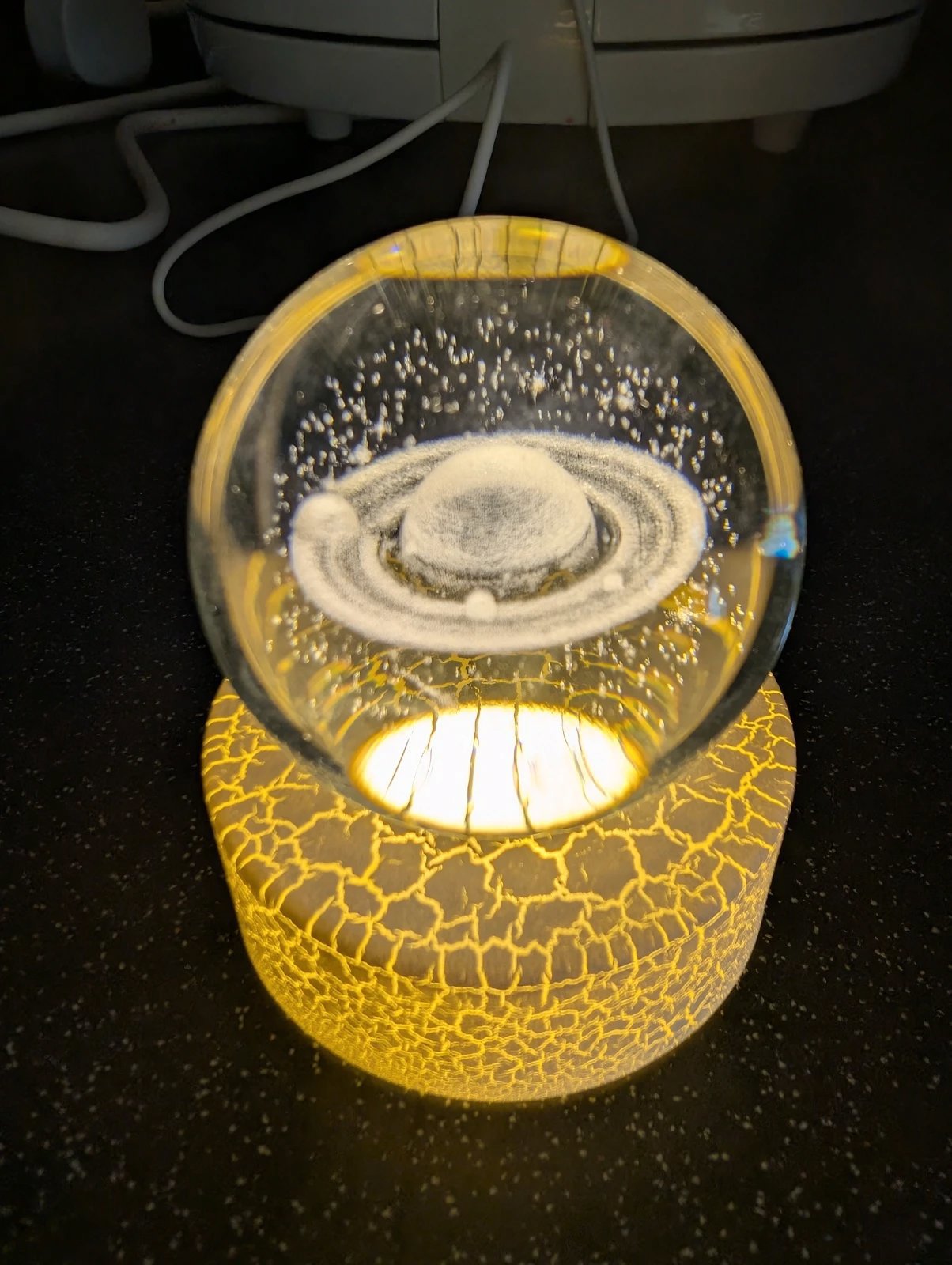 Movdyka crystal 3d saturn 2.36in ball figurine glass space planet art sphere, Atmosphere, Small, New condition — preloved on SilentSale®
