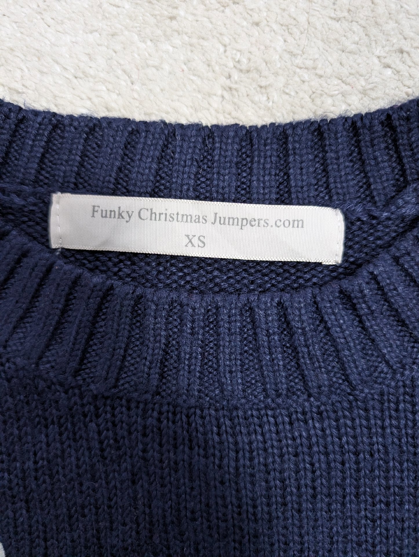 Funky Christmas Jumpers Navy Reindeer Christmas Jumper – XS, Funky Christmas Jumpers, XS, Good condition — preloved on SilentSale®