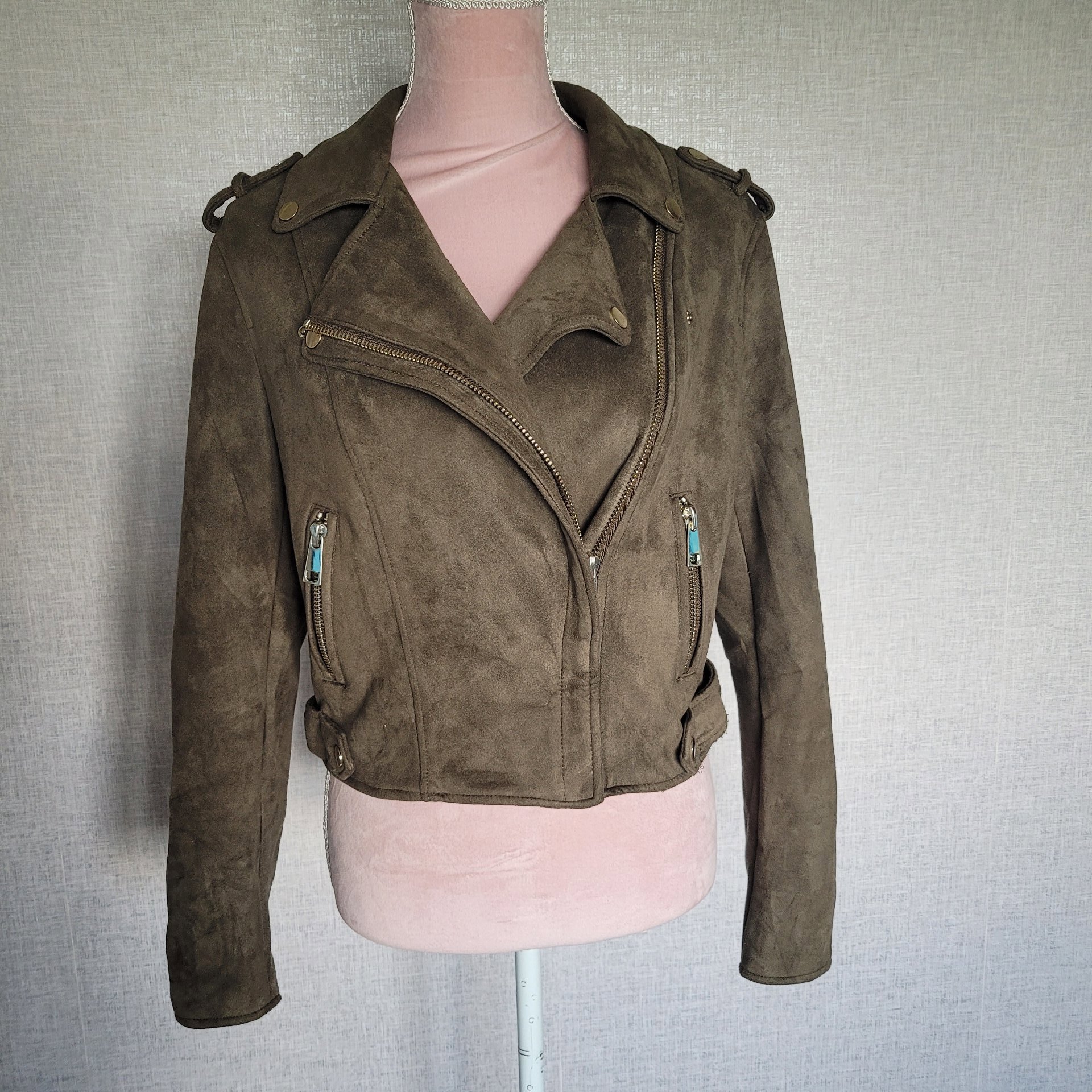 River Island Brown Suede Biker Jacket – Size 12, River Island, 12, Excellent condition — preloved on SilentSale®