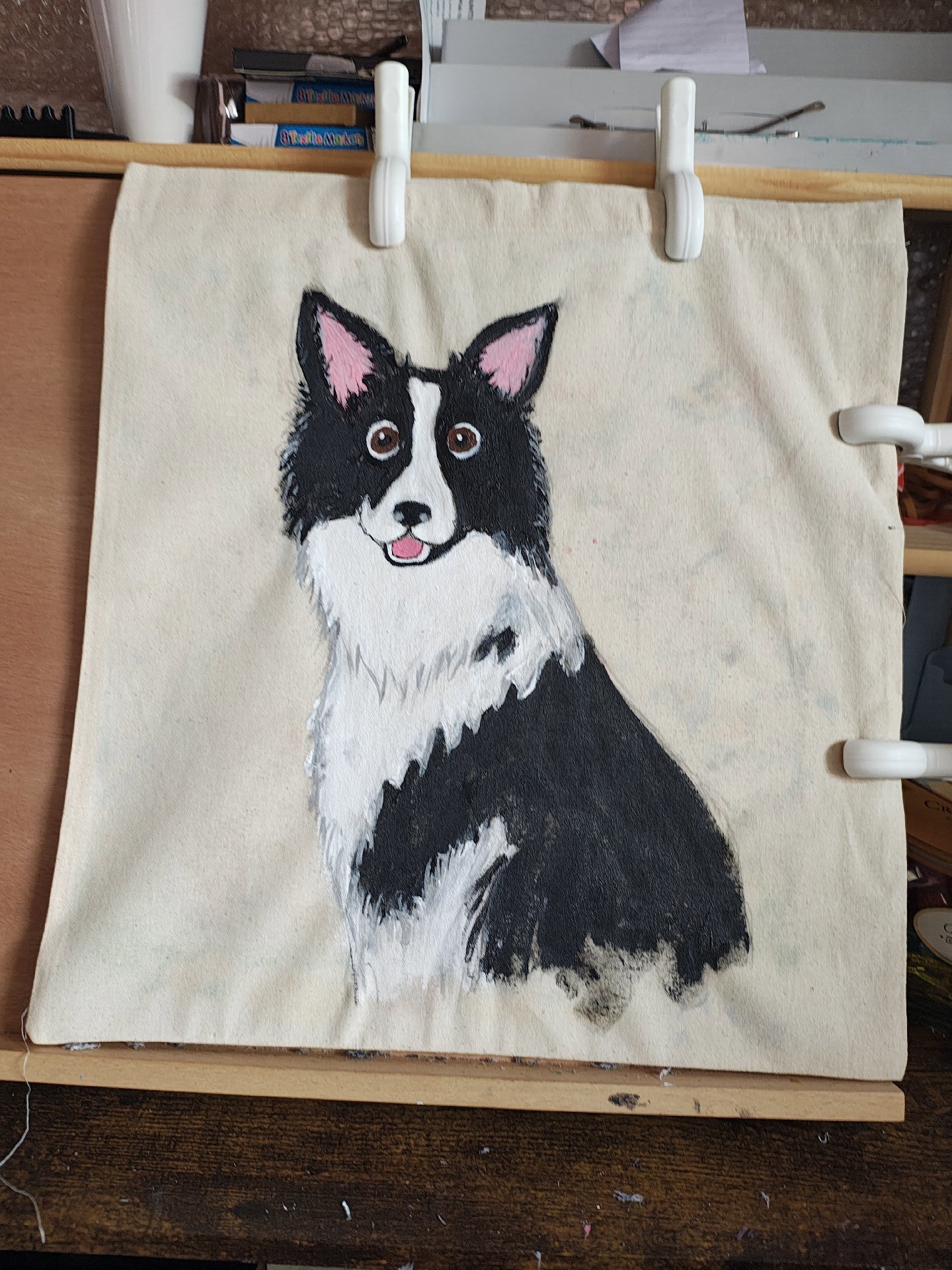 Hand painted tote bag with Bob , Unbranded, Medium, New condition — preloved on SilentSale®
