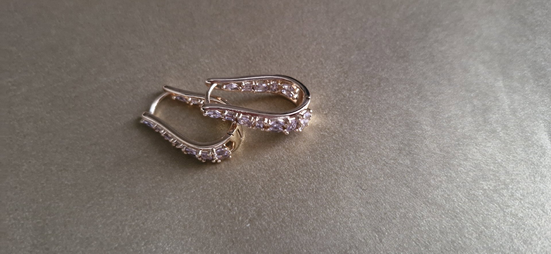 Gold  colour plated Tone Crystal Hoop Earrings, Gold, One Size, Excellent condition — preloved on SilentSale®