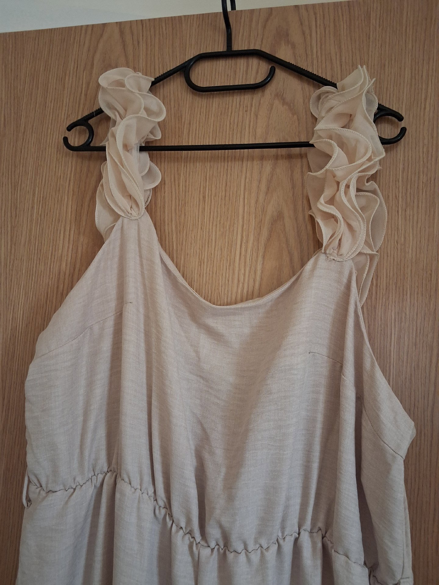 Beige Sleeveless Ruffle Strap Jumpsuit, Shein, XXL, New condition — preloved on SilentSale®
