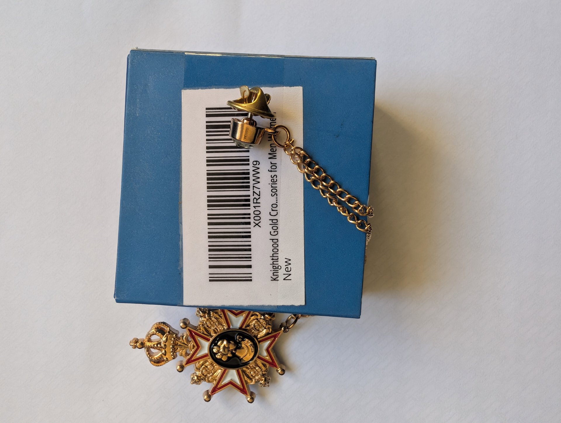 Knighthood Gold Cross Accessories Lapel Pin, with Chain and Boxed, Knighthood, One Size, Excellent condition — preloved on SilentSale®