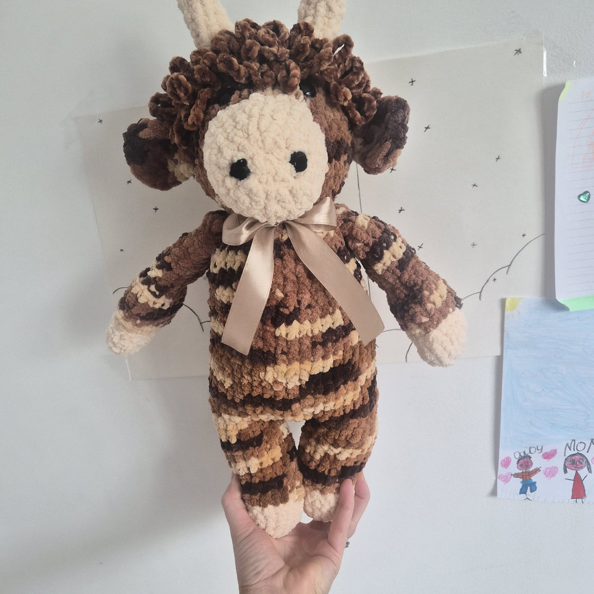 Handmade Crochet Plush Cow Soft Toy, handmade beautiful crochet, 5 years, New condition — preloved on SilentSale®