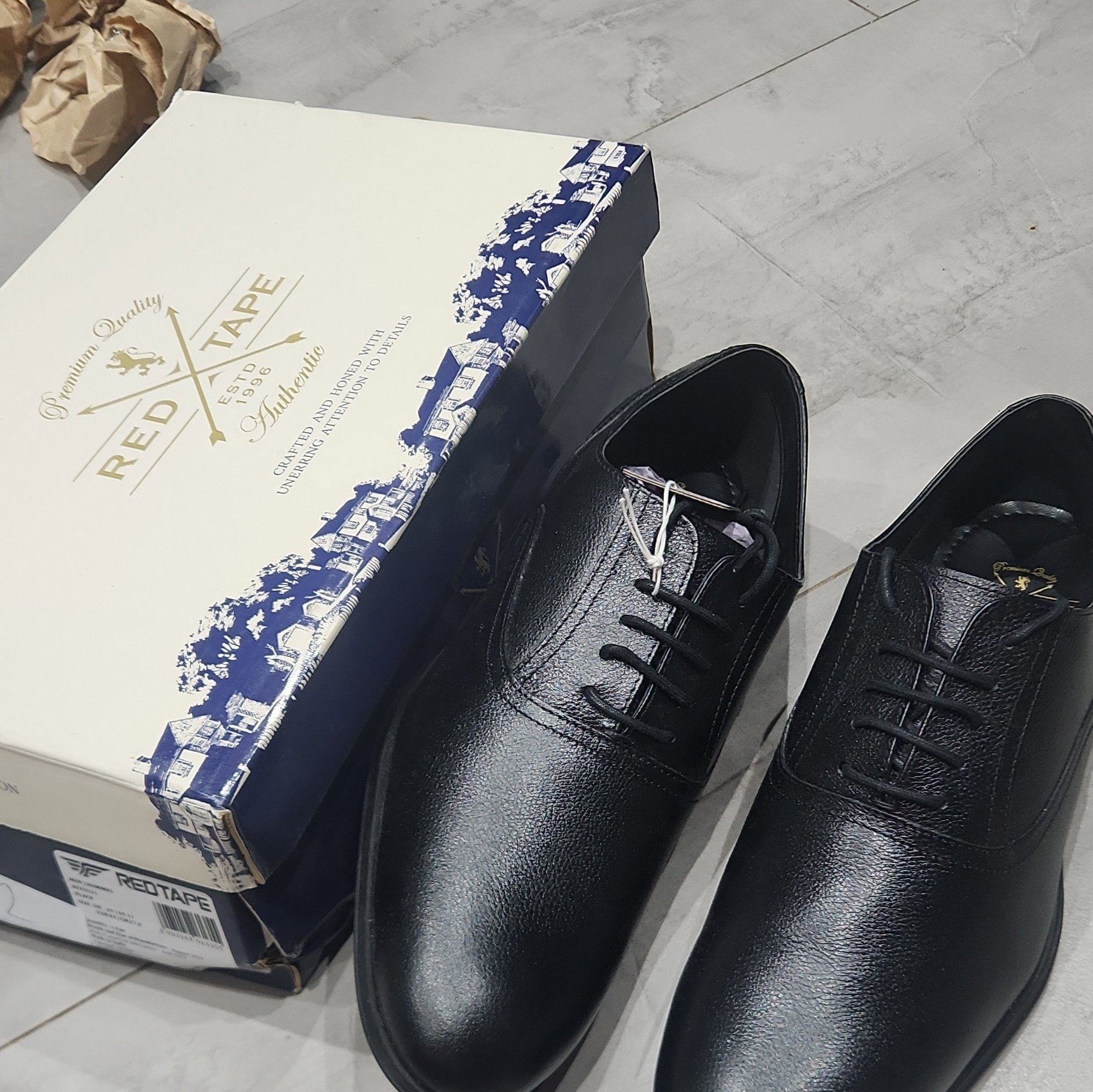 Red Tape Black Leather Men's Formal Shoes UK 10, Red Tape, 10, New condition — preloved on SilentSale®