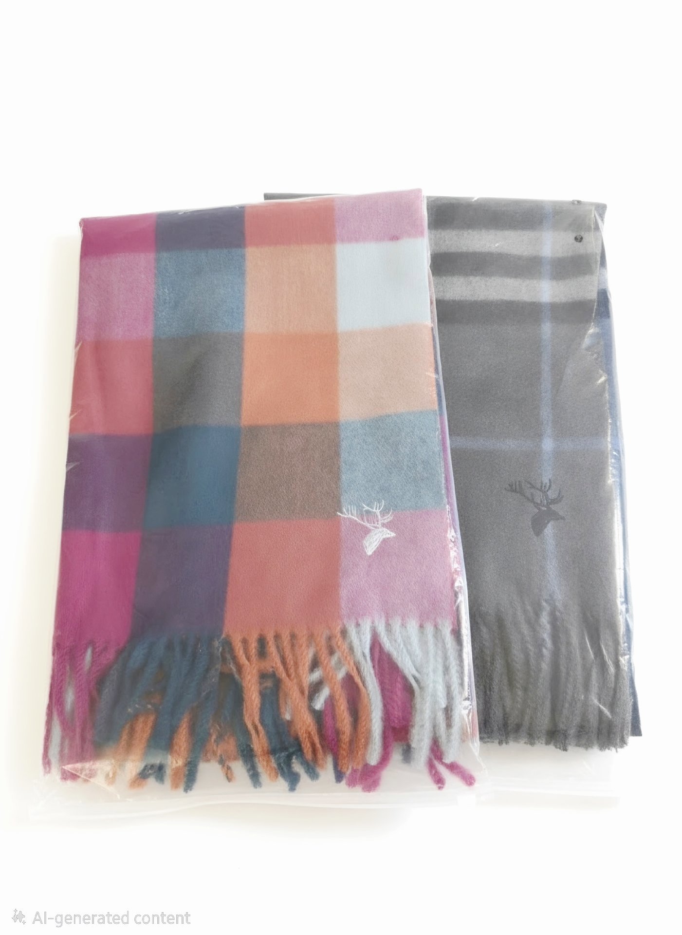  Wool Blend Scarves with Deer Embroidery, Unbranded, One Size, New condition — preloved on SilentSale®