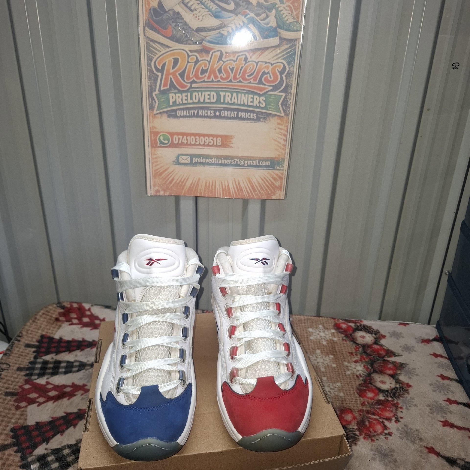 Reebok White Red Blue Trainers UK 5, Reebok, 5.5, Excellent condition — preloved on SilentSale®